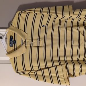 Polo by Ralph Lauren polo shirt, yellow w/ blue stripes, XXL